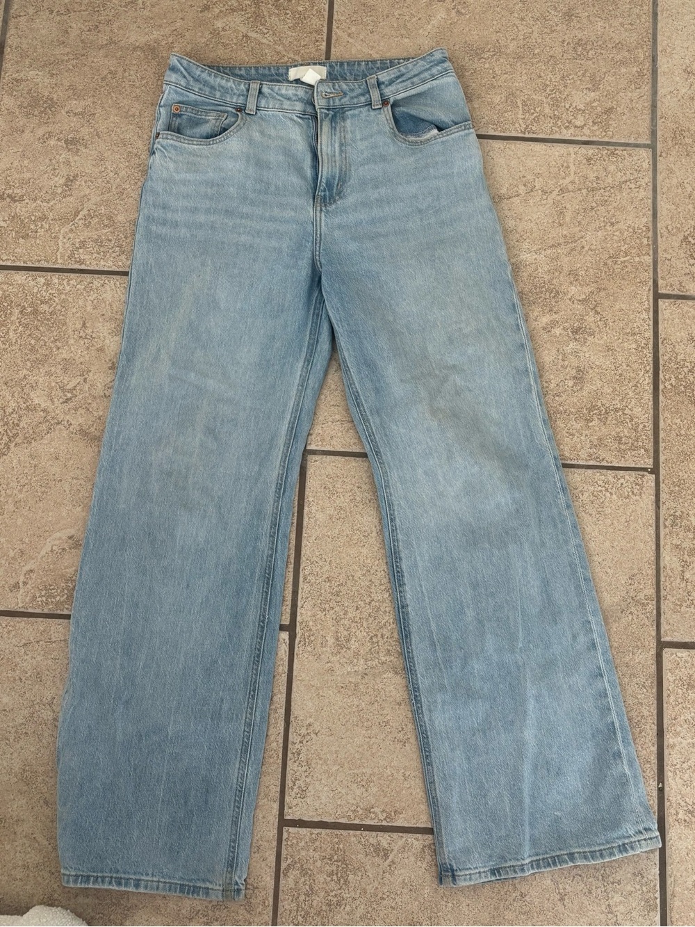 H&M Light Blue Wide-Leg High-Rise Jeans